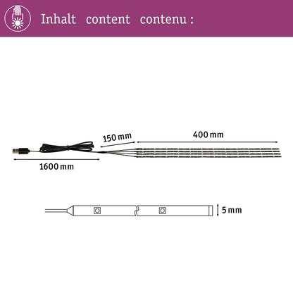Paulmann 942.08 Outdoor Mobile Parasol Lighting IP44 3000K 4x0.4m Parasol luminaire Decorative luminaire Light Strips LED Strips 94208