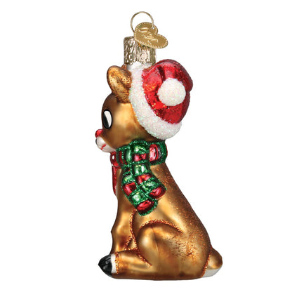 Old World Christmas Rudolph and Clarice Glass Blown Ornament for Christmas Tree, Handcrafted Holiday Decoration, Rudolph Collection