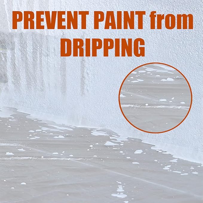 10 Pieces Plastic Drop Sheets for Painting, Waterproof and Dust-Proof Clear