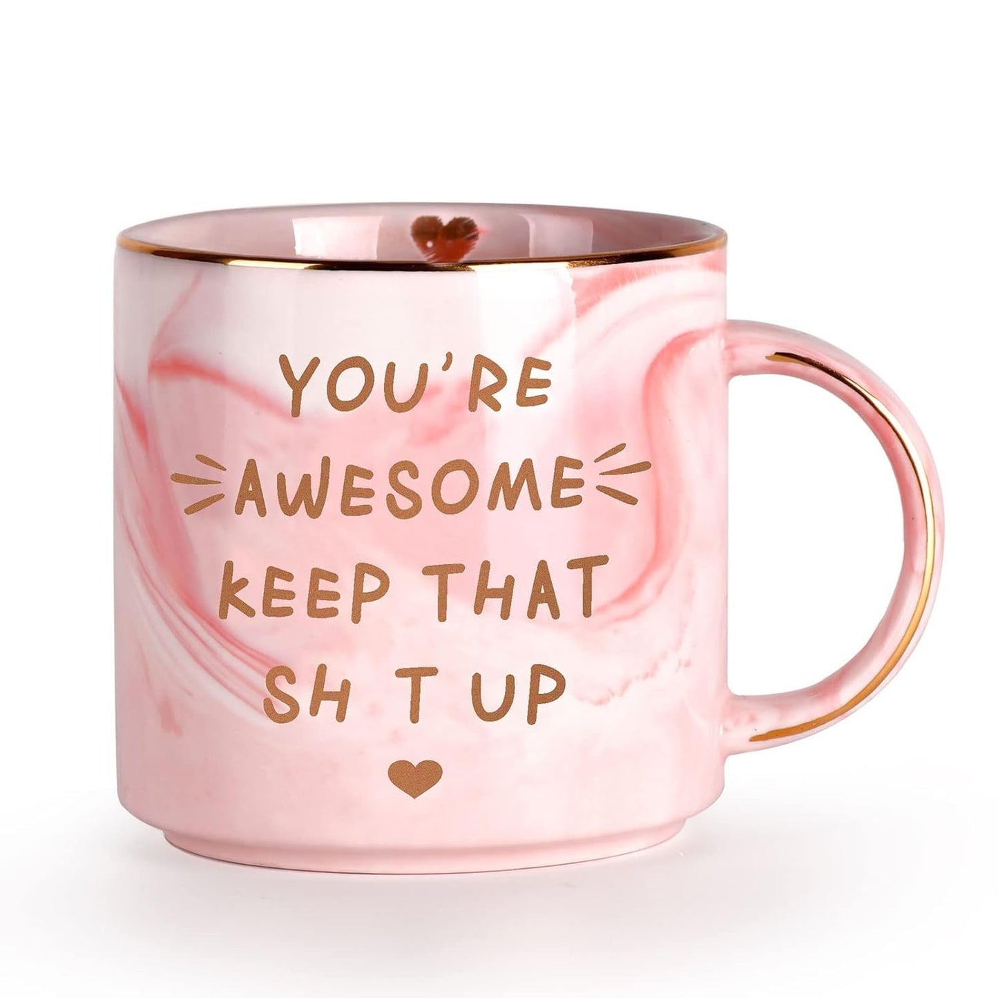 Generic Pink Ceramic 12oz Cylindrical Coffee Mug, Novelty Coffee Mugs, Perfect for Home, Christmas, Valentine's Day, Anniversary, Microwave Safe