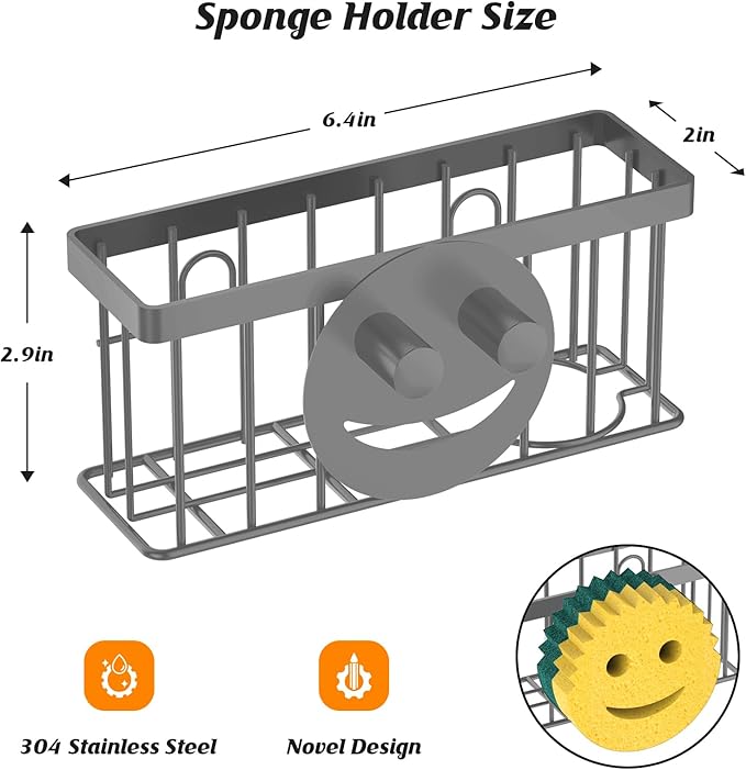 Sponge Holder Smiley Face, Sink Caddy