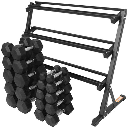 Fitvids Premium Rubber Coated Hex Dumbbell Weight Set, Multiple Packages