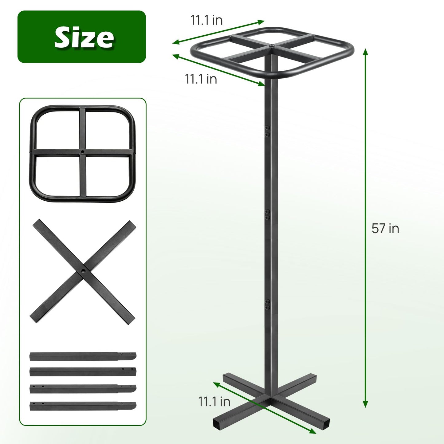 Ansonation Extra Thick Adjustable Dragon Fruit Trellis,Durable Metal Plant Trellis Outdoor Climbing Plants Support Frame for Vertical Gardening Trees Cactus Black