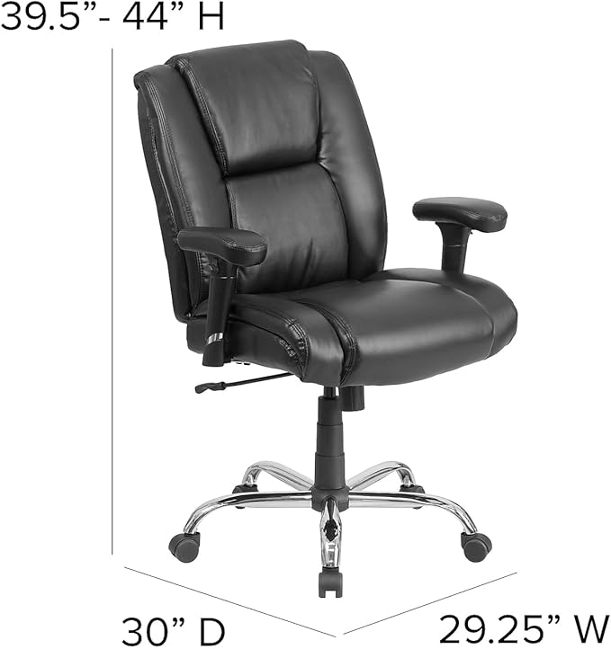Flash Furniture HERCULES Series Big & Tall 400 lb. Rated Black LeatherSoft