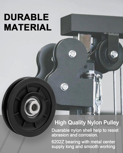 Zepofit Pulley Wheel Bearing 90mm Nylon - Universal Pulleys for Gym Cable Machine Smith Machine Garage Barn Door Parts Weight Lifting System Replacement LAT Pulldown Attachment (2, Silver Center)