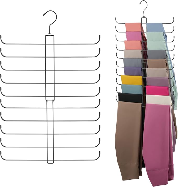 ZEDODIER Legging Organizer for Closet Hanging, Rotatable Yoga Pants Hanger for