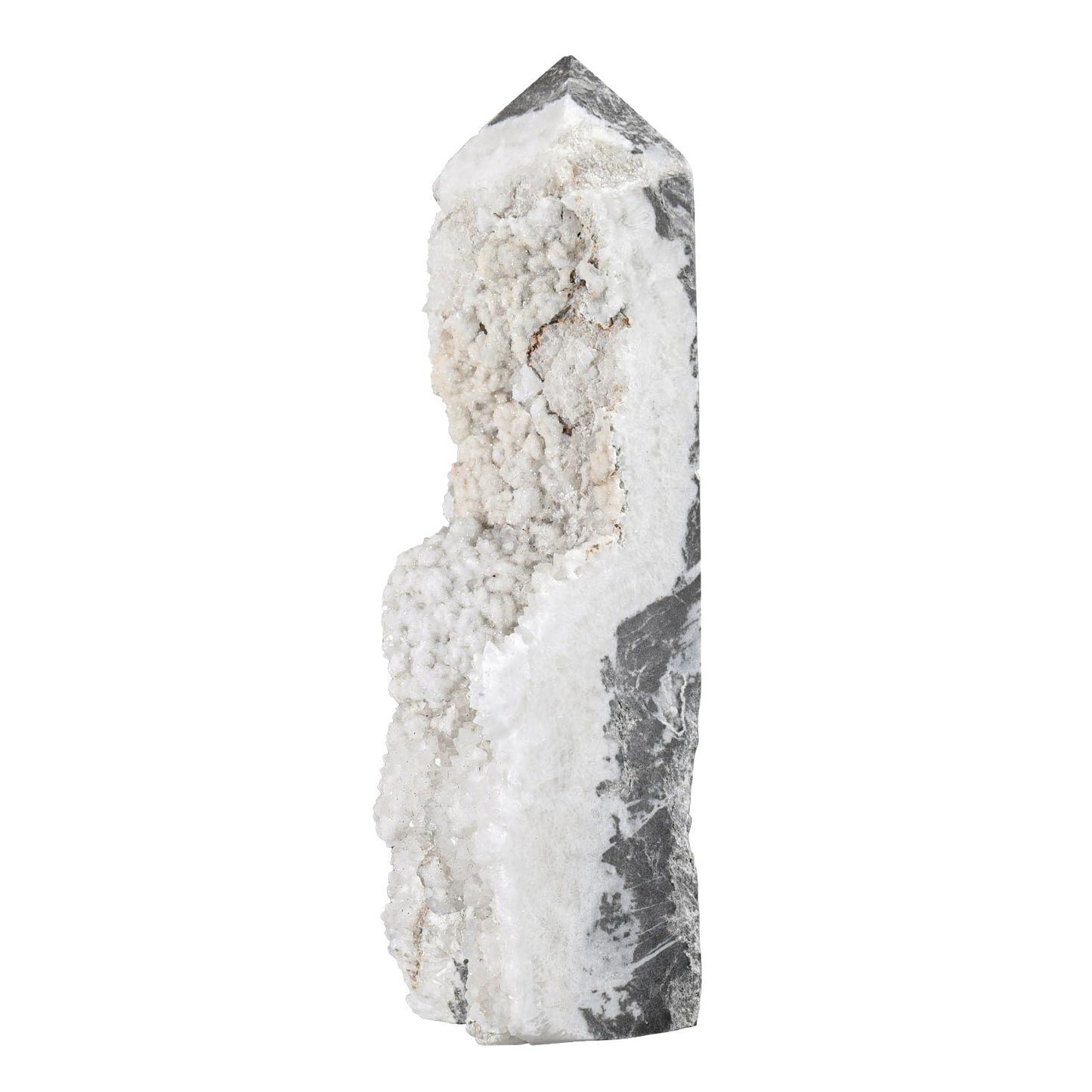 Sportmusies Natural Rock Crystal Cluster Obelisk Wand Tower Home Office Decoration, Irregular-Shaped Geode Stone Mineral Specimen Reiki Collection, 2.48-4.92 inches
