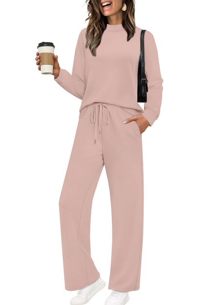 Sampeel Two Piece Sets for Women Mock Neck Matching Sets Loungewear Fall Clothes Travel Outfits Fashion 2025 XS-2XL