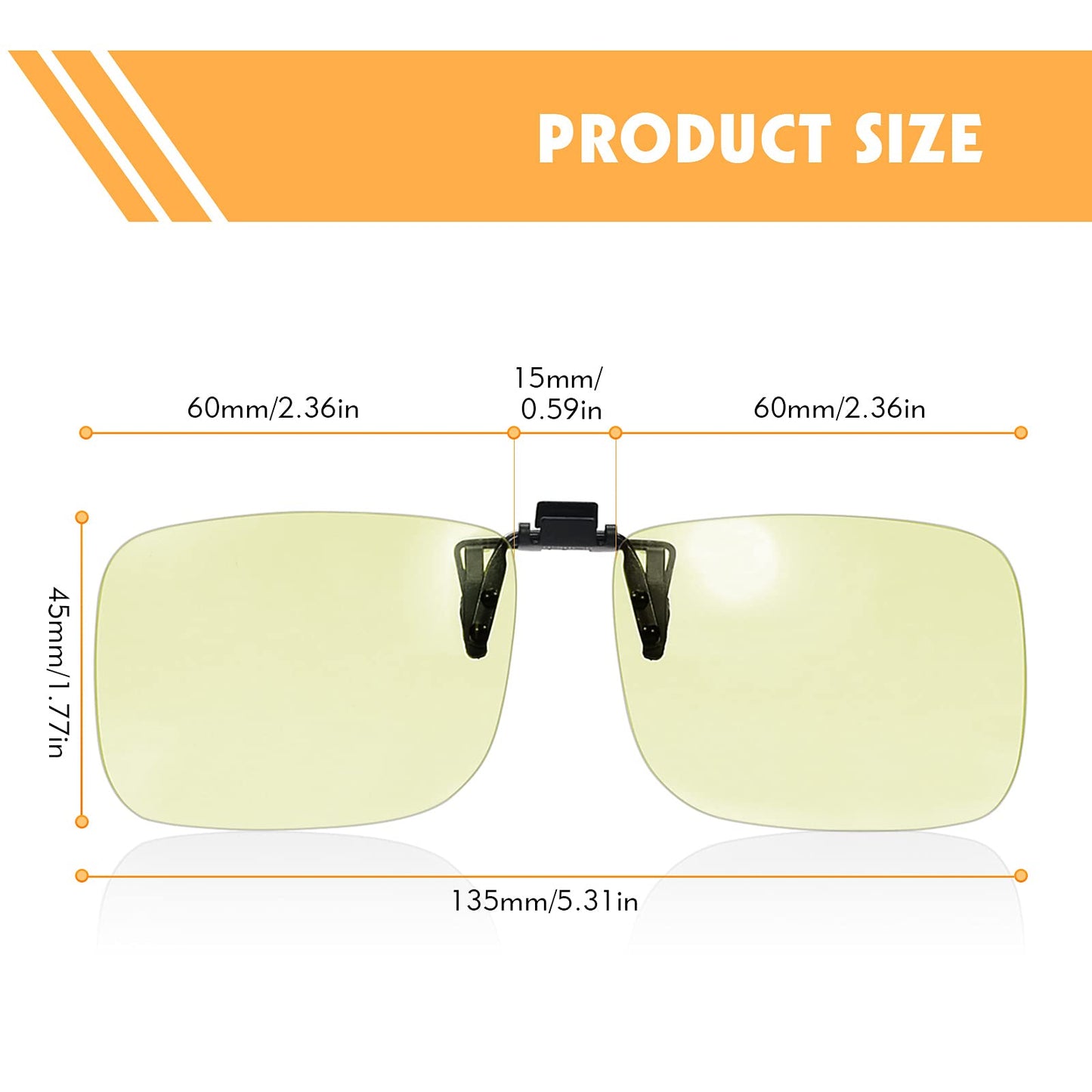 PSI Clip on Blue Light Blocking Glasses Lens Over Prescription Glasses, Computer Glasses Video Gaming Glasses,Relief Eye and Good for sleep