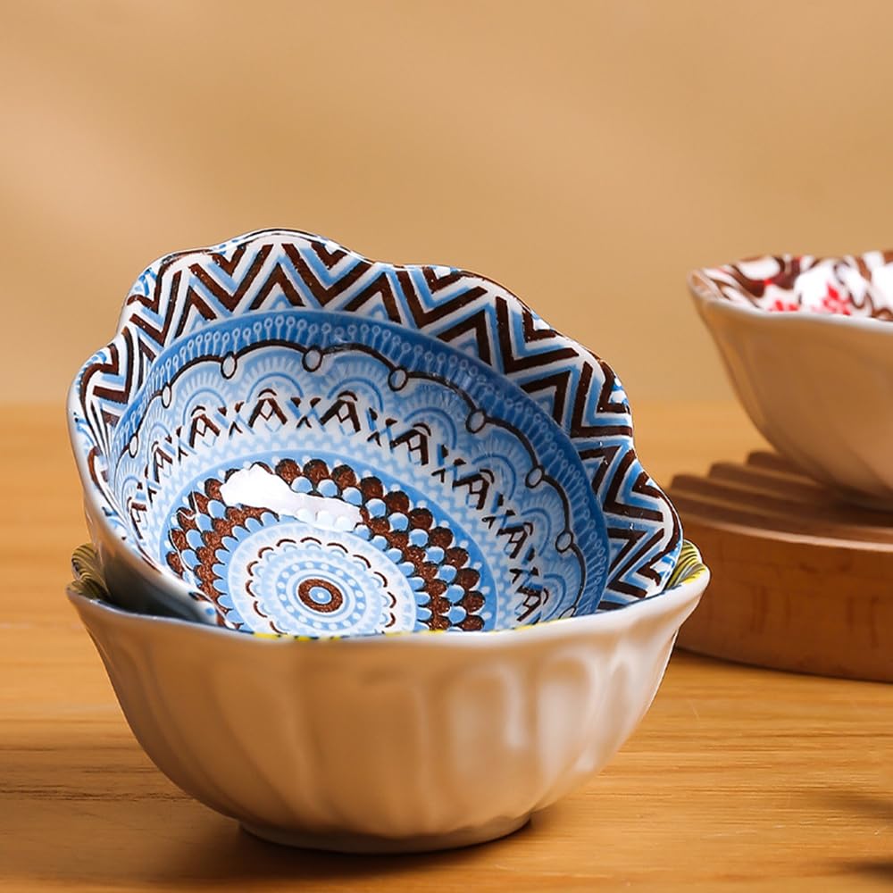 MaxBlaster 10Pcs 3.3 Inch Ceramic Dipping Sauce Bowls, Dipping Sauce Dishes, Soy Sauce Dish, Side Dish Bowls, Small Dip Bowl for Condiments, Appetizer, Dessert, BBQ, Sushi