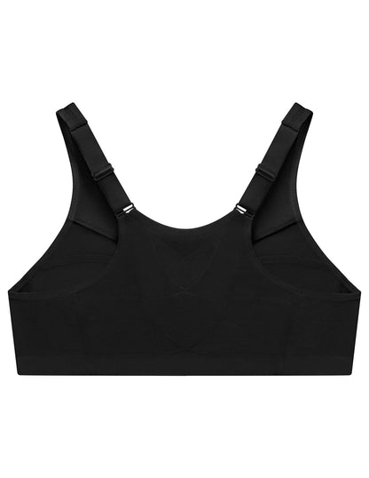 Glamorise Full Figure Plus Size MagicLift Front-Closure Posture Back Bra Wirefree #1265 Black 36C