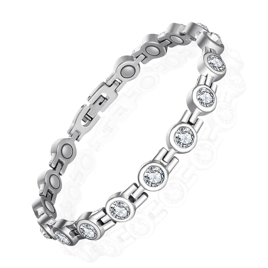 UtenoTureH Magnetic Bracelets for Women, Titanium Steel Magnetic Bracelets with Neodymium Magnets & Sparkling Crystals Jewelry Gifts