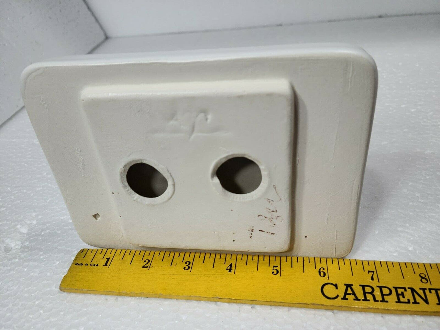 Bright White Matte Ceramic Soap Dish Tray Tile in Daltile Color 0790 Mid Century Modern Retro