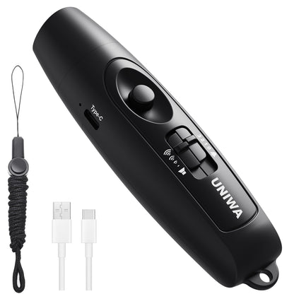 UNIWA Electronic Whistle with USB Charging, 3 Tone & 3 High Volume Hand Emergency Whistle for Referee Coaches Teacher, Outdoor Sport Game Camping Safety Electric Whistle with Lanyard - Black