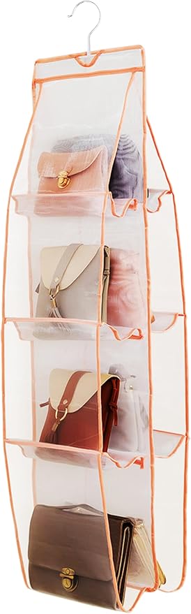 AARAINBOW 1 Pack Hanging Handbag Purse Organizer, 8 Pockets Purse Bag Organizer