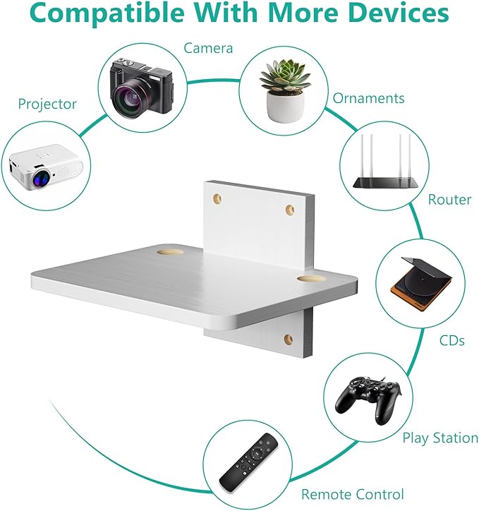 WALI Floating TV Shelf, 1 Tier Projector Shelf