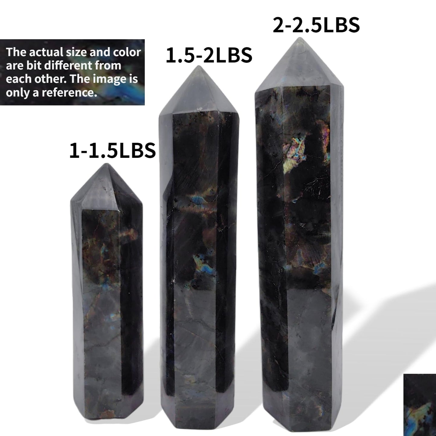 XMHOME Labradorite Crystal Tower 6 Faceted Healing Crystal Point Wand 1-1.5 Lbs Quartz Tower Large for Meditation Reiki Collection