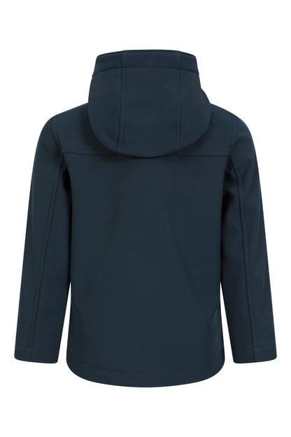 Mountain Warehouse Exodus Kids Softshell Jacket - Breathable, Wind & Water Resistant, Fleece Lined Coat for Boys & Girls - For Autumn, Winter, Hiking & Outdoors Navy Kids Size 11-12 Years