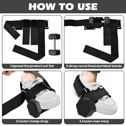Yonderfume 2 PCS Dumbbell Foot Attachment, Extension Monkey Foot Dumbbell Attachment Straps, Foots Weight, Tibialis Trainer, Ankle Straps for Fitness Training, Leg Extensions