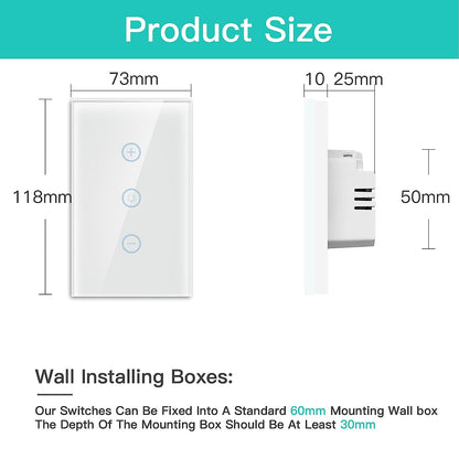 BSEED Smart Light Switch,1 Gang WiFi Touch Switch with Smart Life APP Control and Timing Function,Black Single Pole Switches Work with Amazon Alexa,Google Assistant -(3 Way) Multi-Control Association