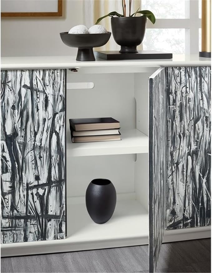 Hooker Furniture Melange Graffitio Wood Credenza in White