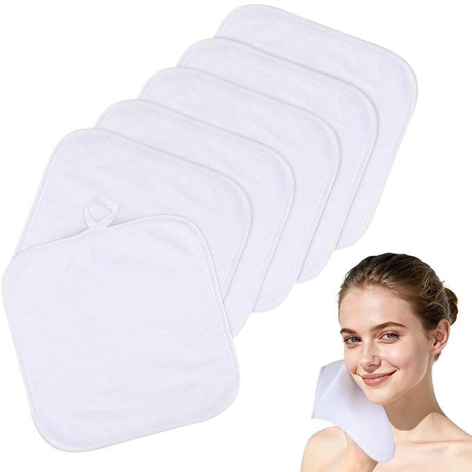 SINLAND Microfiber Facial Cloths Fast Drying Washcloth 8inch x 8inch Absorbent