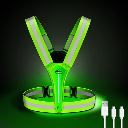 Topward Running Vest High Visibility Reflective Gear, Mens Hi Viz Vests, Lightweight Adjustable 360-degree Hi Vis Safety Vest for Dog Walking Jogging Hiking Camping Cycling Motorcycle