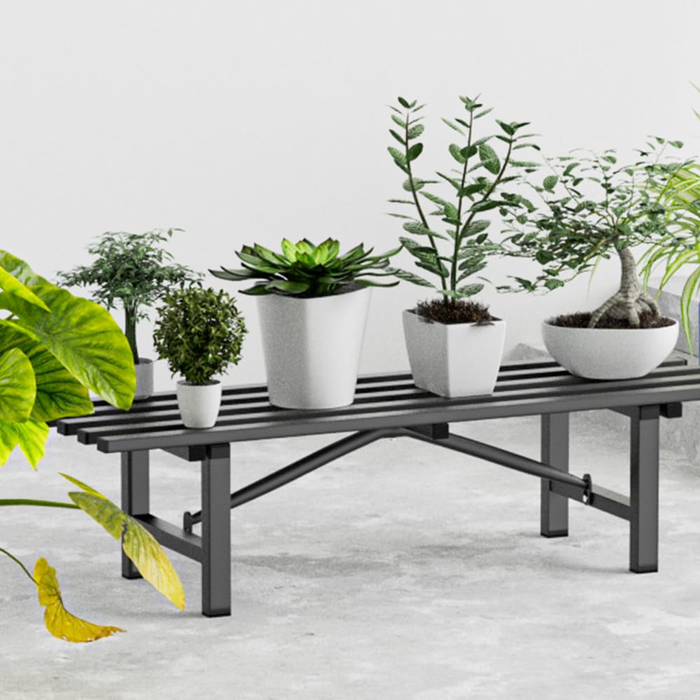 DHYGOTFUR Premium Aluminum Plant Stand - Home Decor & Outdoor Garden Solution with 300 LBS Capacity, L37.8 x W11.4 x H7.9 inch