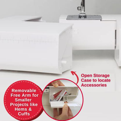 SINGER M2100 Lightweight & Compact Sewing Machine With 63 Stitch Applications, LED Light & Easy 4-step Buttonhole | Ideal for Mending and Sewing