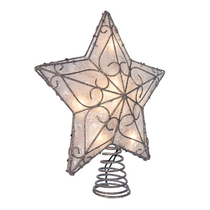 Kurt Adler UL 10-Light Metal Trimmed Capiz Inspired Star Treetop
