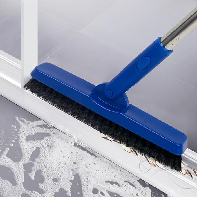 CELOX Grout Brush with Long Handle V-Shape Grout Line Scrubber with Stiff