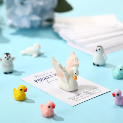 Wonderjune 40 Sets Pocket Hug Bulk Gift Mini Resin Animals Small Teacher Thank You Gifts Inspirational Pocket Hug Card Emotional Appreciation for Teacher Coworker Employee Team Staff Friend (Lovely)