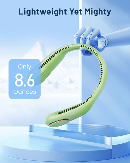 SWEETFULL Portable Neck Fan 360° Cooling Bladeless Personal Fan | No Hair Twisting - 4000mAh USB Rechargeable Wearable Fan for Travel, Birthday Gifts for Men, Women, Mom, and Dad