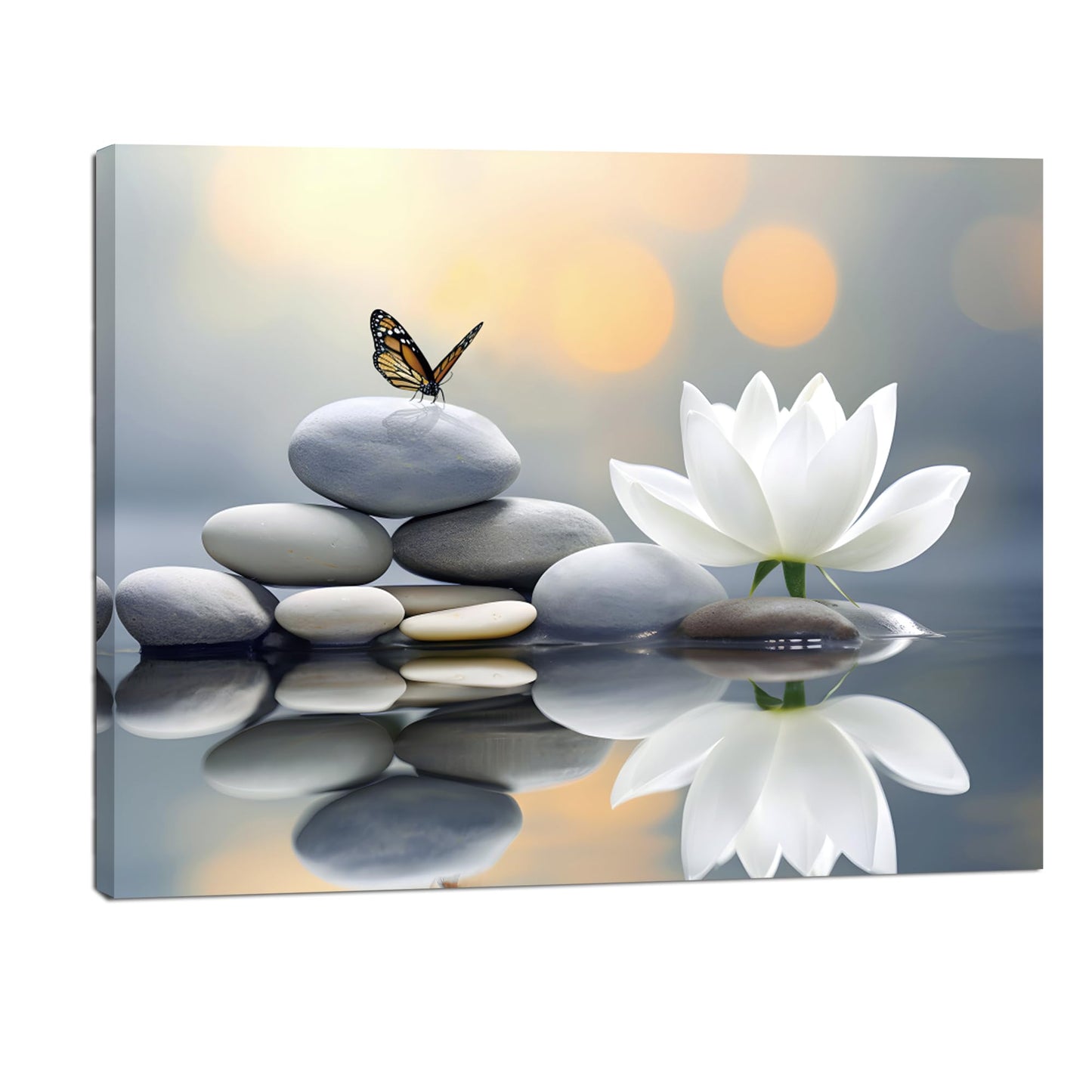 LAIART Lotus Zen Canvas Print Wall Art Modern Artwork Wall Decor