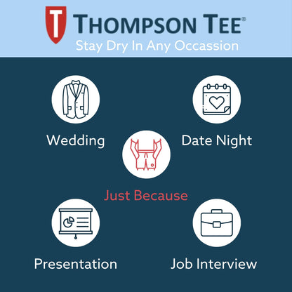 The Thompson Tee Men's Sweatproof Undershirt | Cotton V Neck | Original Fit | with Sweat Pads