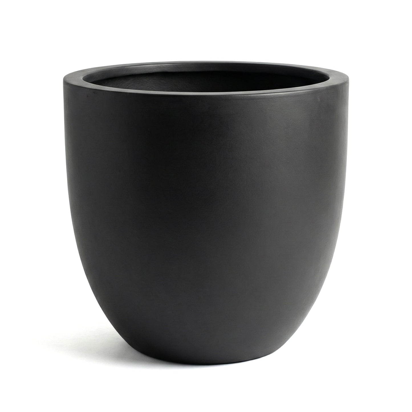 DTY Mount Yale 15.7" D x 15" H (Pot Opening 12.2") Fiberstone Planter with Drainage Hole, Weather Resistant for Indoor and Outdoor, 2 Extra Coco Mats - Black, Medium
