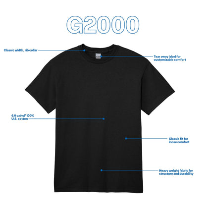 Gildan Adult Ultra Cotton T-Shirt, Style G2000, Multipack, Black (2-Pack), Medium