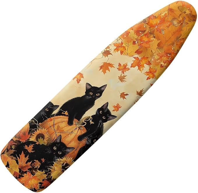 Fall Leaves Cat Pumpkins Ironing Board Covers Standard Washable Ironing Board