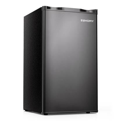 EUHOMY 3.1 Cu.Ft Mini Fridge with Freezer, Single Door Compact Refrigerator, Adjustable Thermostat, Mini Refrigerator Low Power, Mini fridge for Bedroom, Dorm, Office, New Black