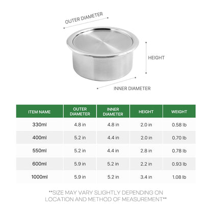 EVERSTEN CaKE 5PCS Stainless Steel Food Storage Containers With Lids 5PCS Canister Set Kitchen Appliances Dishwasher Safe Premium South Korea