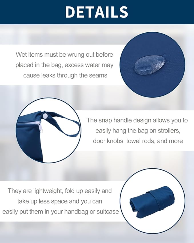 babygoal Travel Laundry Bags 2 Pack, Gym and Swimming-Washable Waterproof Wet