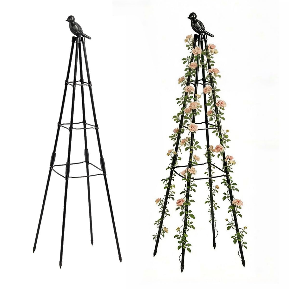 Garden Trellis, Support Plant Stand for Climbing Plants Outdoor and Indoor Trellis, Potted Plants Flowers Vegetables and Vines, Tomato Cage Tower - 1 Pack