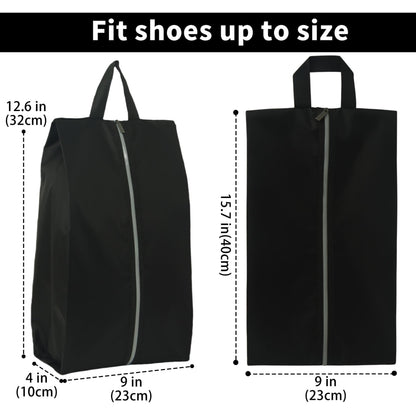 6pcs Portable Shoe Organizer, Travel Pouches with Zipper, Golf Shoe Bags, Clothes Bags, Soccer Cleats Bag Shoe Pouch for Gym, Waterproof, Odor-Resistant (Black)