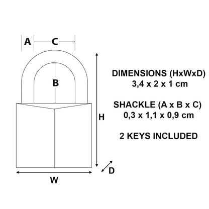 Master Lock Padlock, Solid Brass Lock, 3/4 in. Wide, 120T (Pack of 2-Keyed Alike)