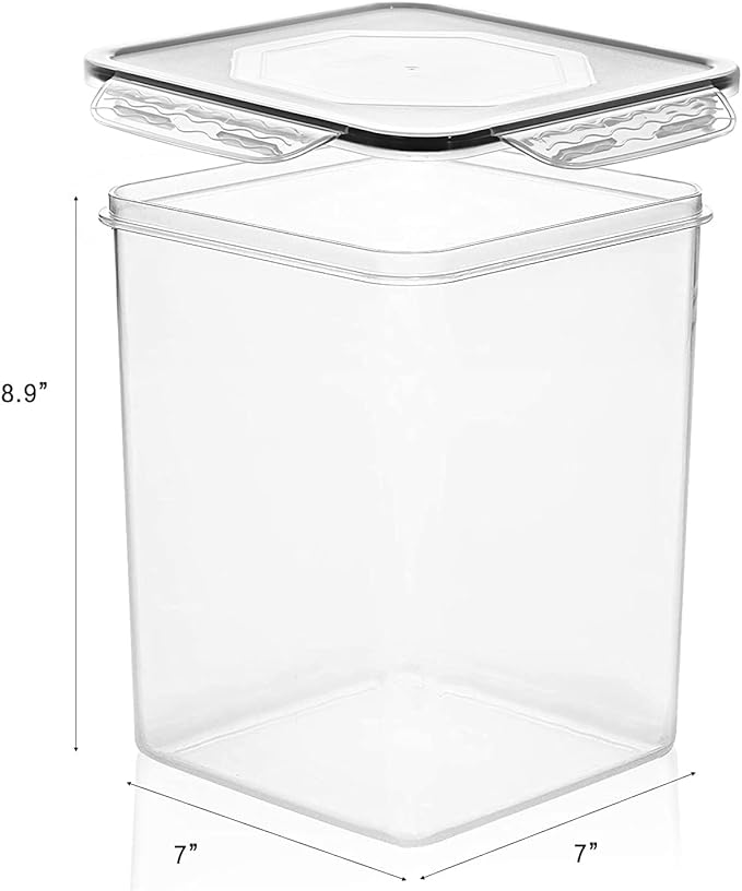 Large Food Storage Containers 5.2L, MCIRCO 4 Pieces Plastic Airtight Food