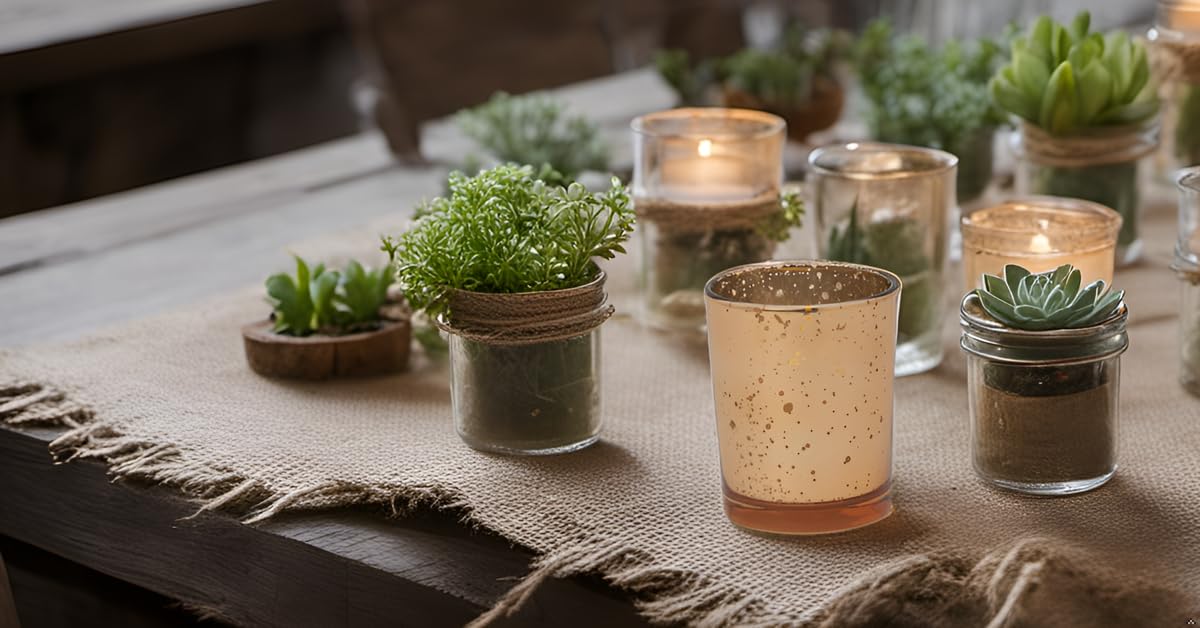 Biedermann & Sons Rustic Amber Glass Votive Holders (Set of 12), Speckled Tealight Cups, 2.125 Inch Diameter x 2.625 Inch Tall, for 15 Hour Votive Candles and Tea Lights