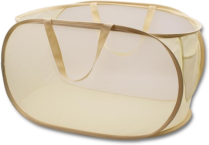 HONOMA Sturdy Mesh Laundry Hamper Basket Bag, Pop up Basket