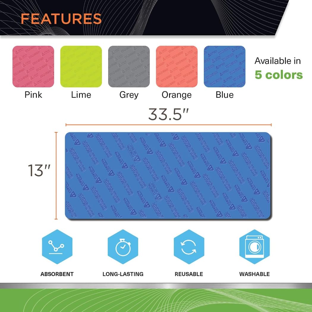 Cordova Consumer Products CT100 Coldsnap Cooling Towl - Blue - Super Absorbent and Evaporative PVA Material 33.5" L x 13" H