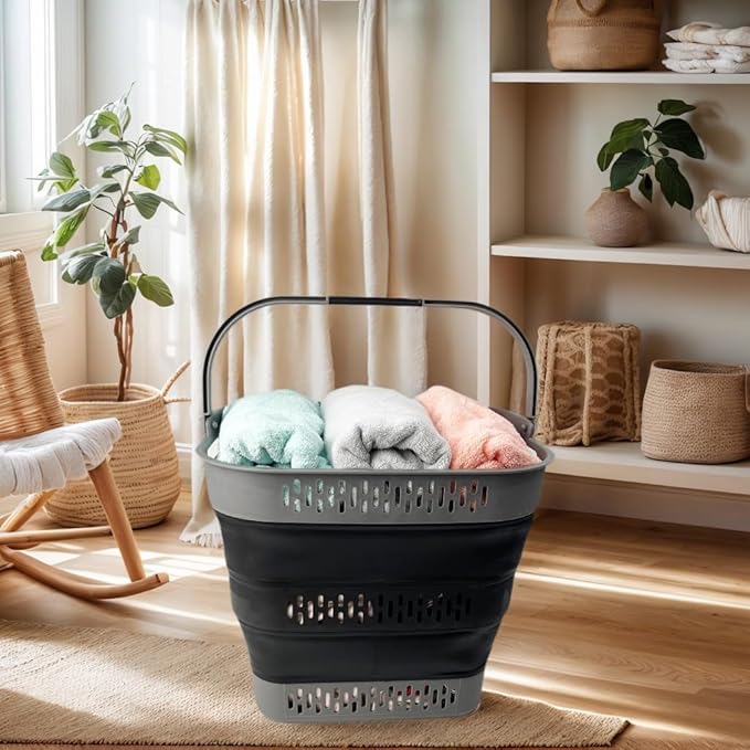 SAMMART 38L Collapsible Plastic Laundry Basket