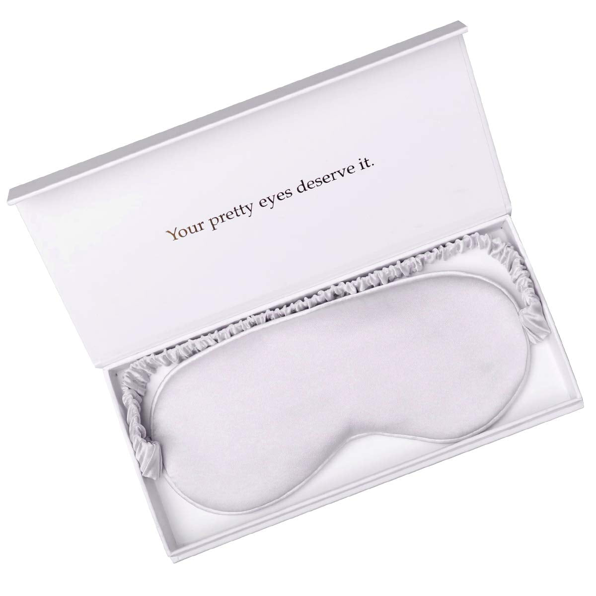 Silk Sleep Mask Light Blocking Luxury 100% Mulberry 19mm Silk Eye Mask Eye Cover Blindfold Ultra Soft Light & Comfy Anti Aging Skin Care with Travel Bag Gift Package